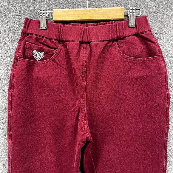 Dream Jeannes Pants womens XXS Red Flat Front Quaker Factory stretch Stright - Picture 3 of 13